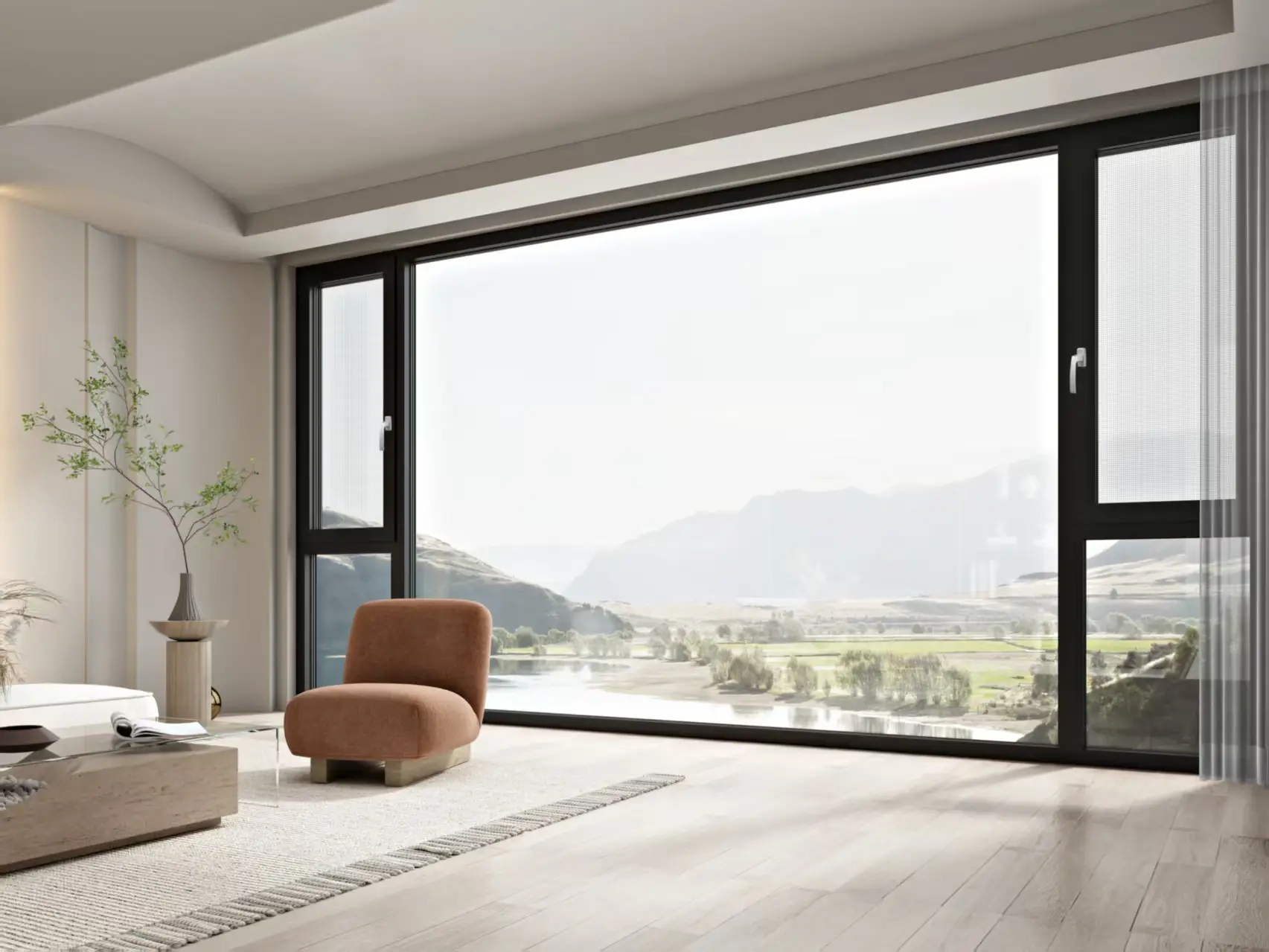 Flush Dual Inward‑Opening System Window