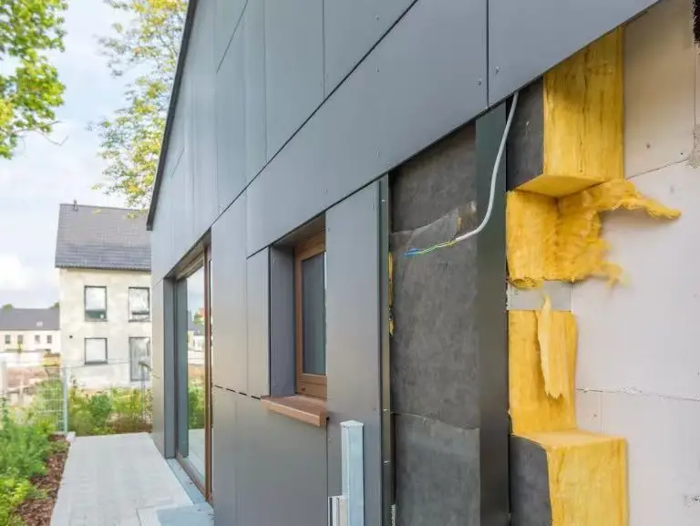 Insulation Materials: Rock wool board, glass wool board, and rigid insulation panels for exterior wall application.